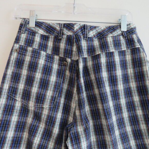 VINTAGE CALVIN KLEIN Y2K Tartan Plaid High Rise Straight Cotton Pants Jeans - Picture 10 of 15